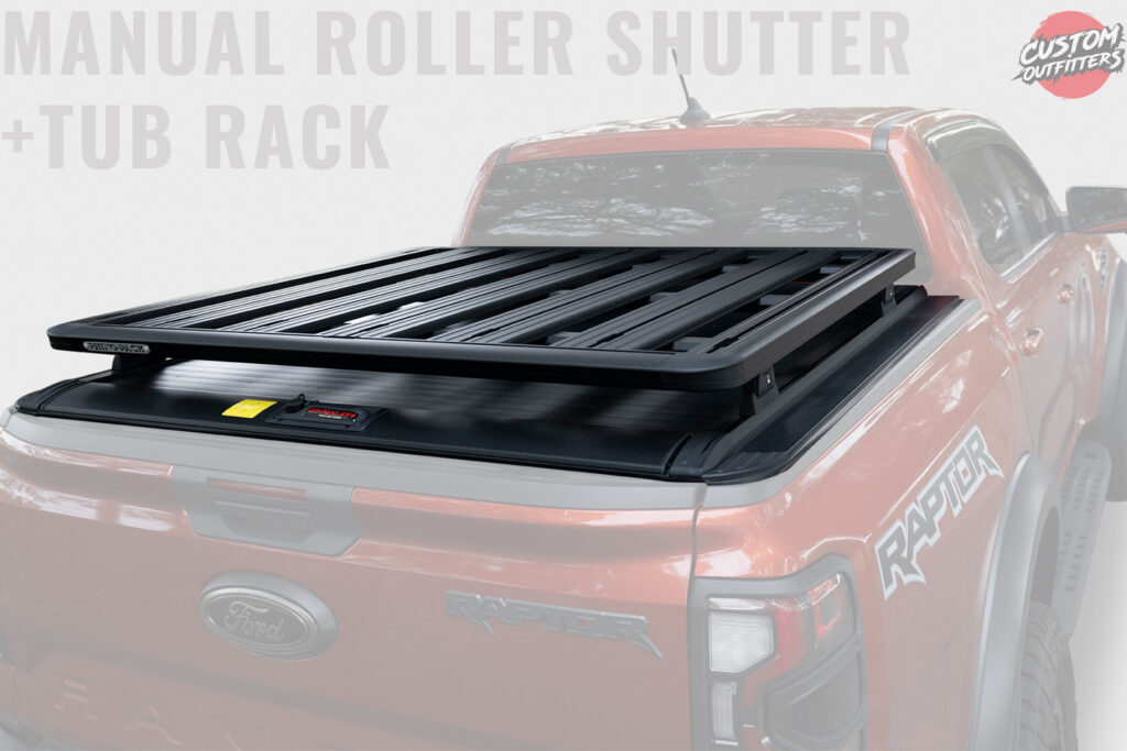 Black Venom Manual Roller Shutter + Rhino Tub Rack Platform To Suit 