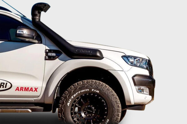 The most obvious is to funnel cool clean air into the snorkel body - but just as importantly, the Safari ARMAX air ram acts as a highly efficient water separator to remove rain water from the incoming air stream - thus ensuring safe engine operation through even the most torrential tropical storms.